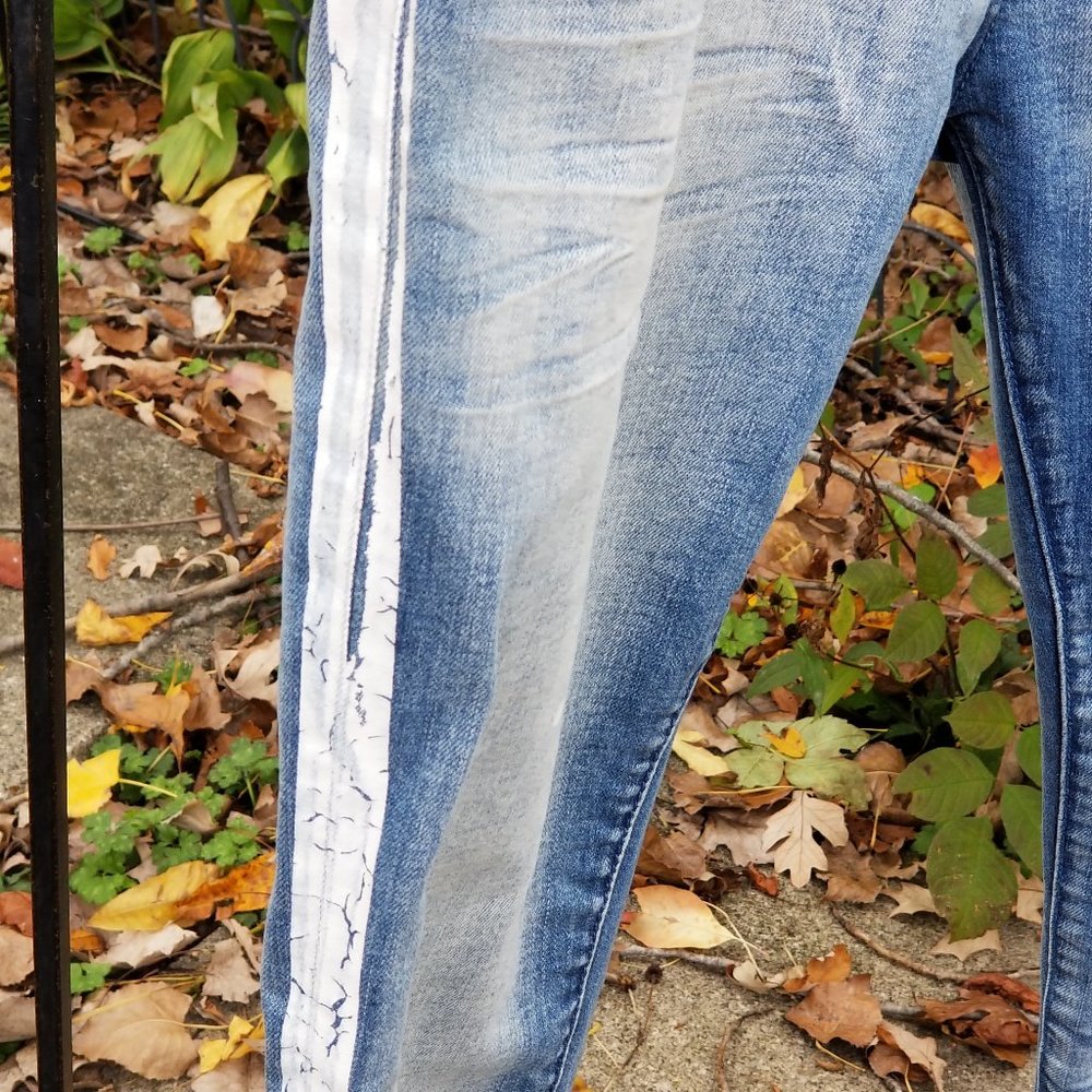 Mnml  Mens Jeans Paint 34 Skinny Pants Destroyed - Picture 4 of 10
